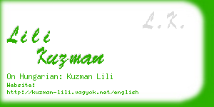 lili kuzman business card